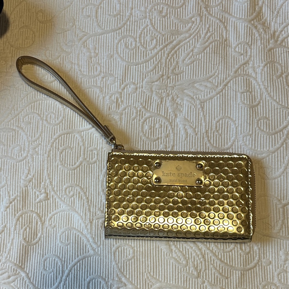 Kate Spade Metallic Gold Wristlet